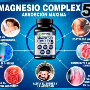 Cápsulas. 90. MAGNESIO COMPLEX 5 600 MG (sistema óseo)