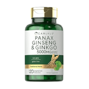 GINSENG & GINKGO 120 Cápsulas. MG 5000 Alta Potencia. (Mejora el Rendimiento Físico y Mental)