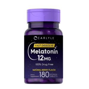 MELATONIN 12 MG. Alta Potencia 180 Cápsulas. ( Control de sueño) (sistema hormonal)