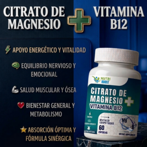 CITRATO DE MAGNESIO CON VIT B12 60 Cápsulas (sistema óseo)