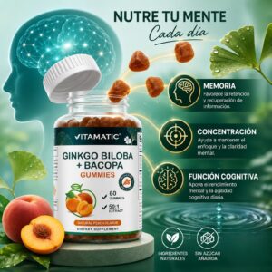 GOMITAS 60. GINKGO BILOBA + BACOPA 1000 mg (sistema cerebral)