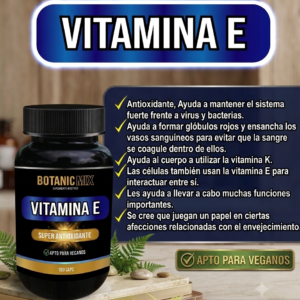 VITAMINA E. 100 CÁPSULAS (APTA PARA VEGANOS)