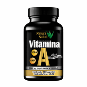 Vitamina A fortalecida con Aceite de Bacalao 3000 MG 100 Cápsulas.