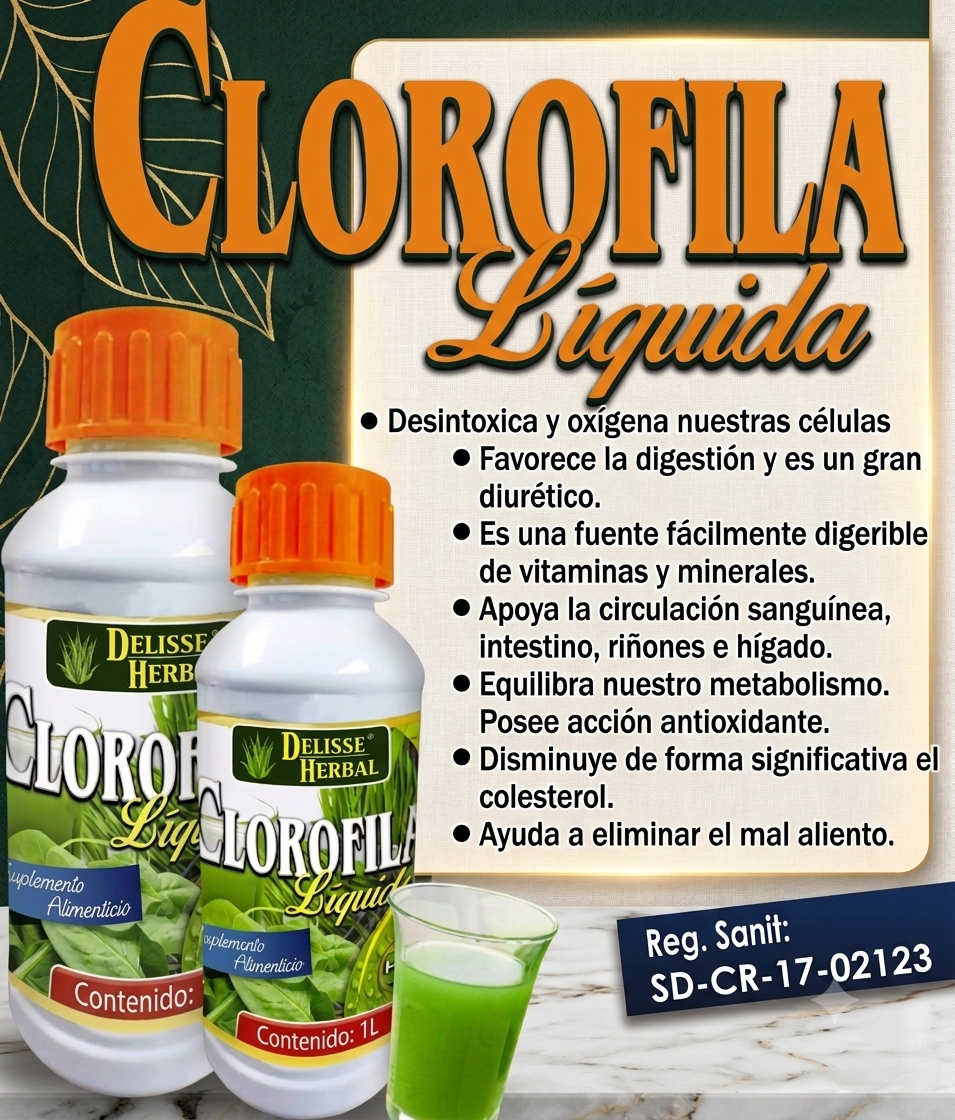 CLOROFILA LIQUIDA 500 Mililitros (sistema digestivo)