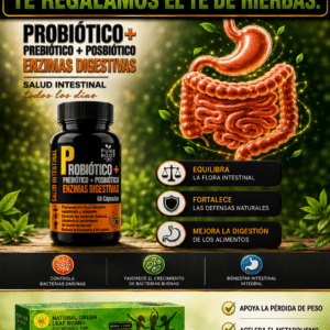 PROBIOTIC + PREBIOTIC + POSBIOTIC + ENZIMAS DIGESTIVAS. 60 Cápsulas (Sistema digestivo)